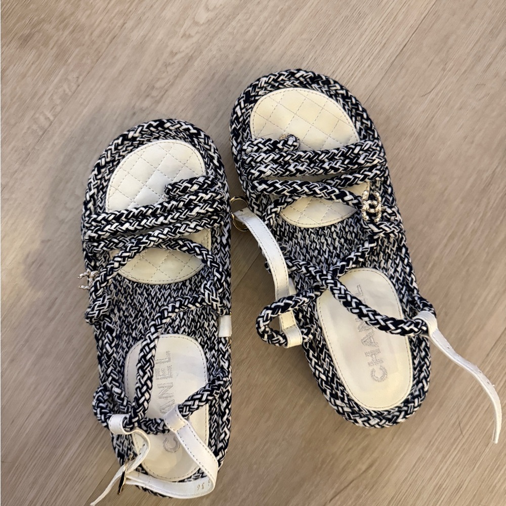 Chanel blue and White Sandals